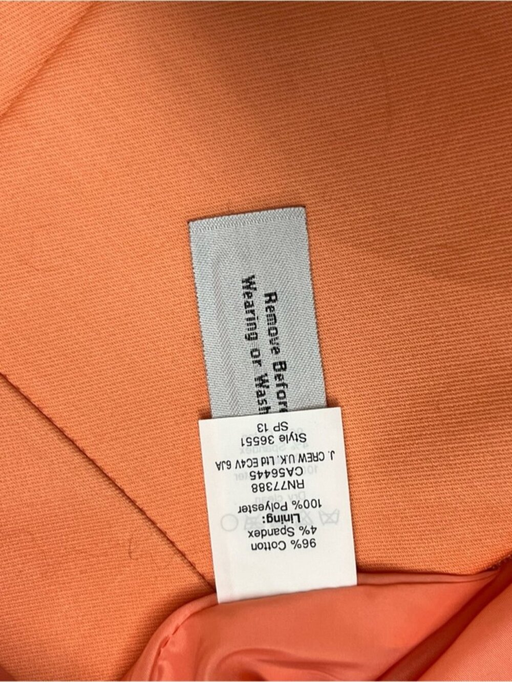 J Crew Chic Coral Orange High Waisted Knee Length Pencil Skirt travel work 1486 - Picture 6 of 7